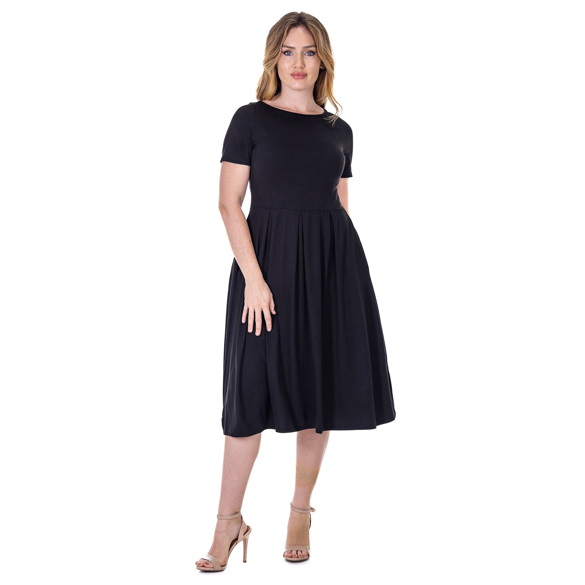 24seven-Comfort-Apparel-Midi-Dress-with-Short-Sleeves-and-Pocket-Detail_eddec8d7-7c19-4c48-914a-640f9fdd80c9
